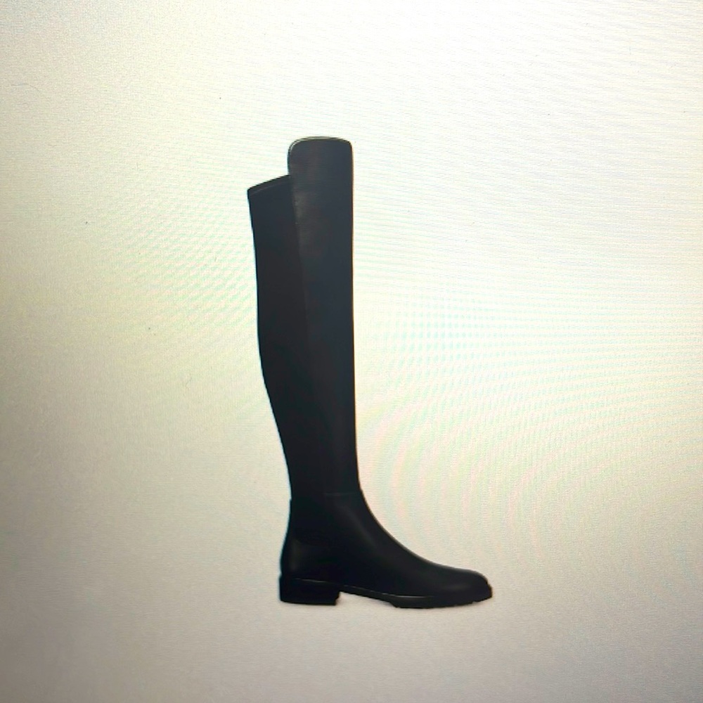 Stuart weitzman city boot black leather 37 6.5 NIB